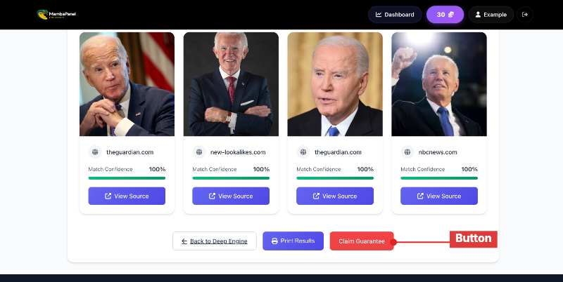 Deep Search Results Page